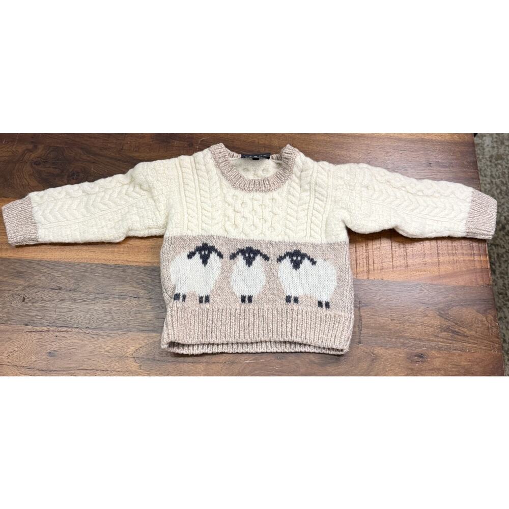 Aran Woollen Mills Shepley Sheep Sweater Baby S Merino Wool Cable Knit